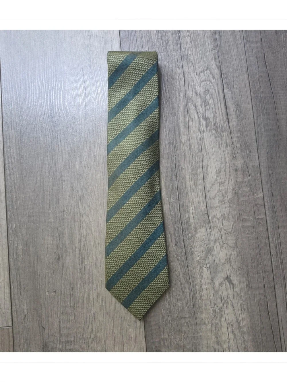 Tommy Bahama Hand‑Sewn Silk Tie Palm Tree Jacquard Olive Blue Stripe Luxury